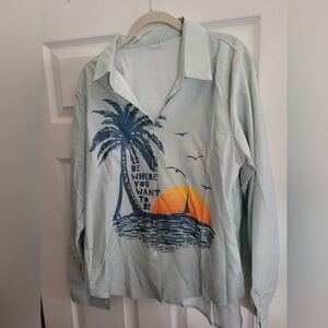 Long sleeve island blouse